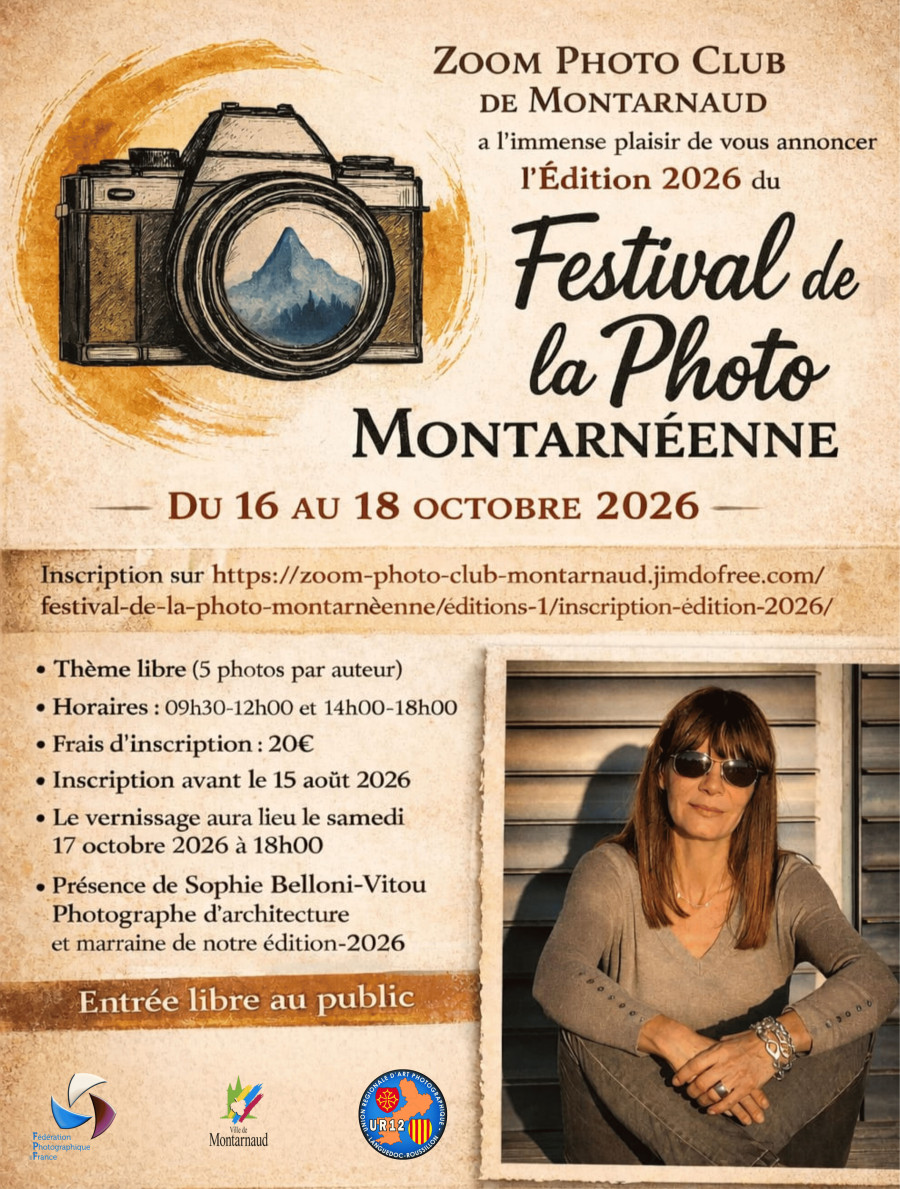Festival de la Photo Montarnéenne - Edition 2026 - Ouverture des inscriptions